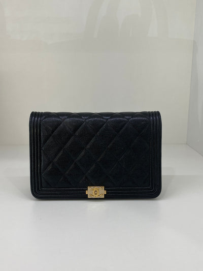 Chanel Boy WOC Black Caviar GHW