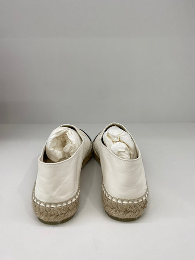 Chanel Espadrilles White Leather Size 37