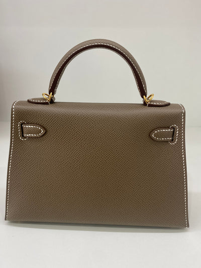 Hermes Mini Kelly Etoupe GHW