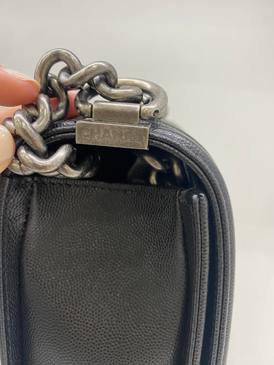Chanel Boy Bag Black Large Caviar SHW