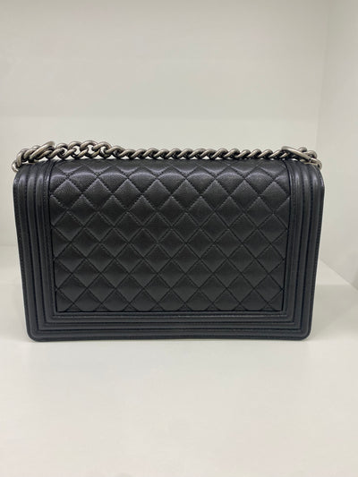 Chanel Boy Bag Black Large Caviar SHW