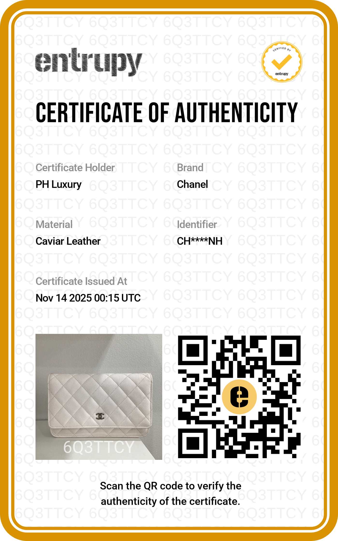 Chanel WOC White Caviar SHW