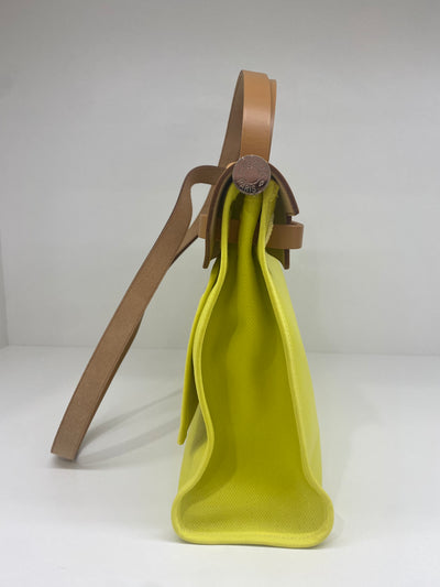 Hermes Herbag 31 PM - Lime PHW (c stamp)