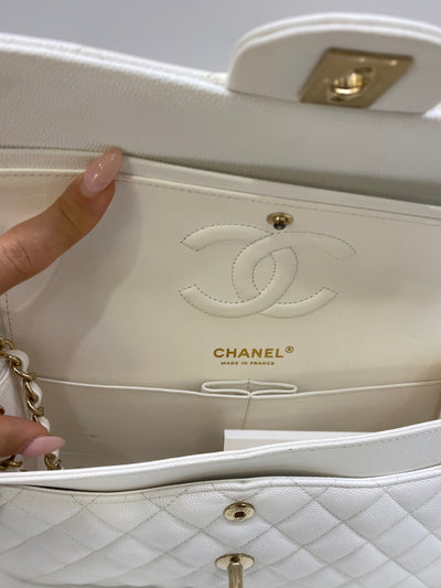 Chanel Classic Flap Medium White Caviar CHW