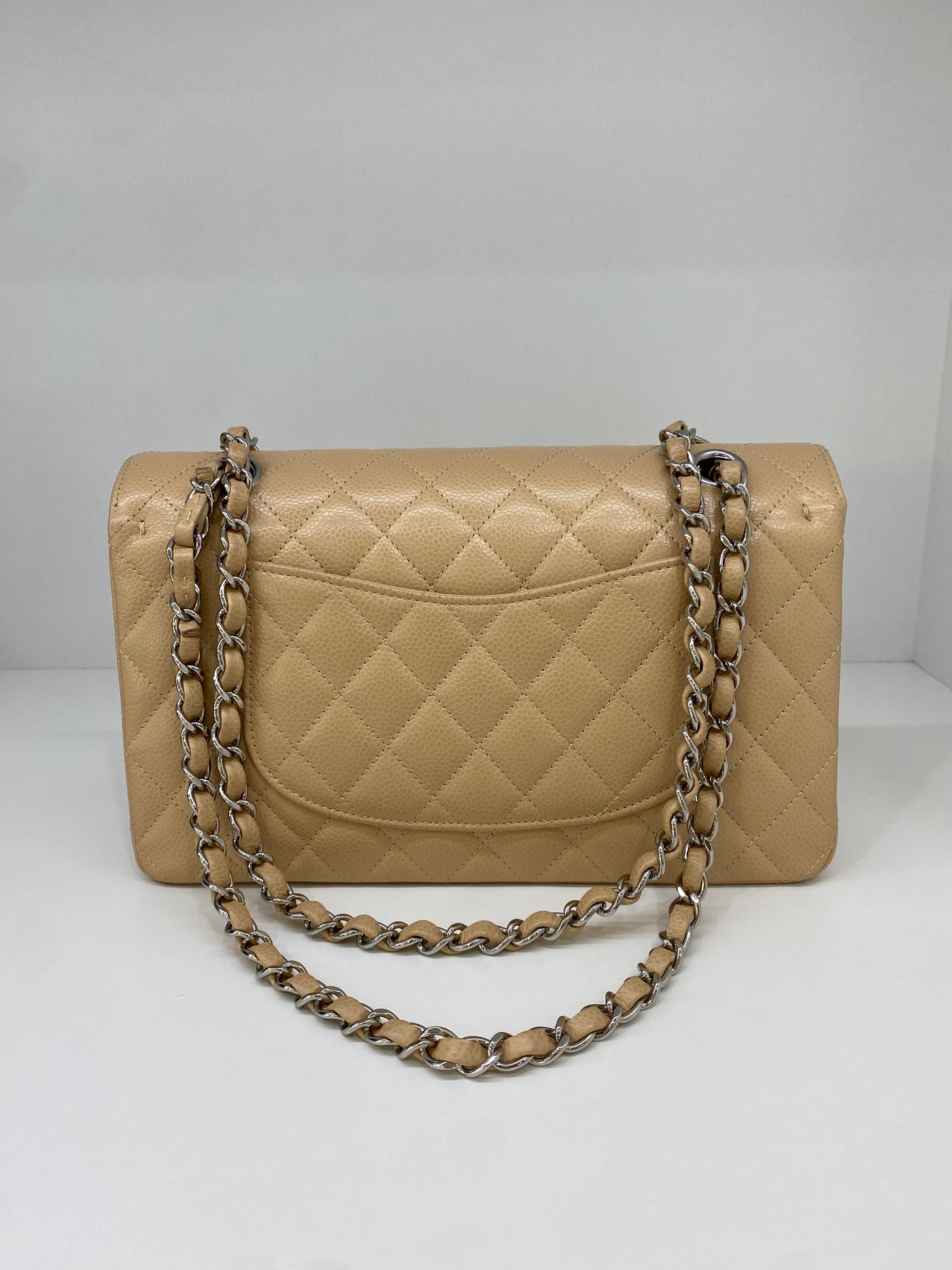 Chanel Classic Flap Medium Beige SHW