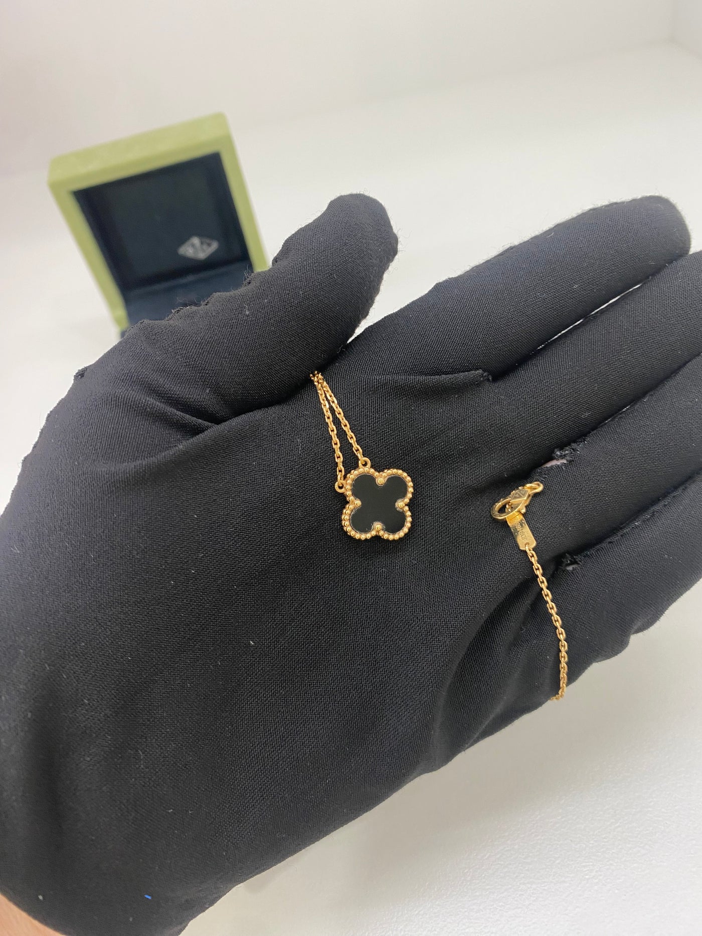 Van Cleef & Arpels Vintage Alhambra Pendant Onyx & Gold