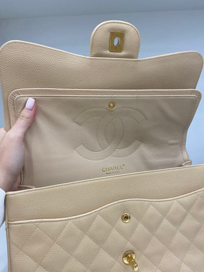 Chanel Classic Flap Jumbo Beige GHW