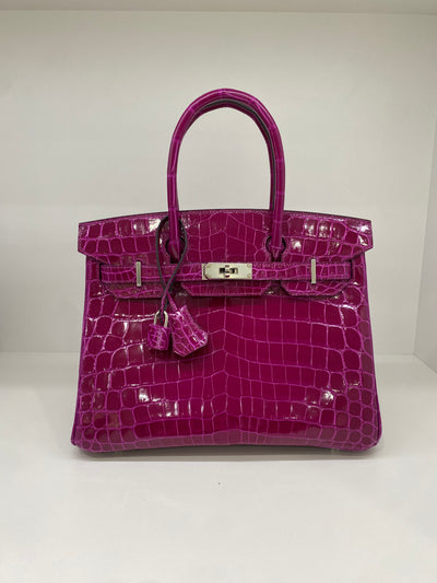 Hermes Birkin 30 Crocodile Niloticus Rose Pourpre PHW