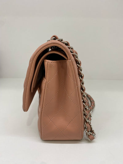 Chanel Classic Flap Salmon Lambskin Medium SHW - Microchipped