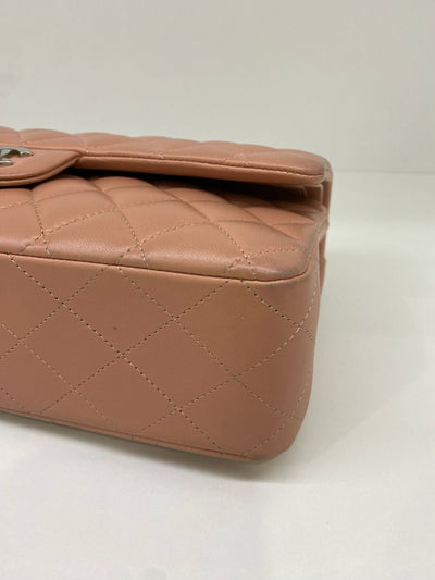 Chanel Classic Flap Salmon Lambskin Medium SHW - Microchipped