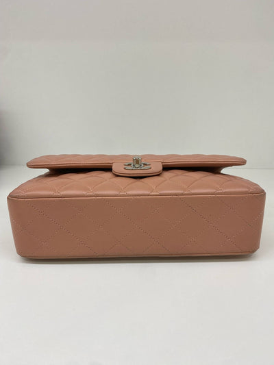 Chanel Classic Flap Salmon Lambskin Medium SHW - Microchipped