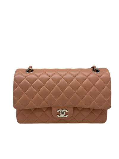 Chanel Classic Flap Salmon Lambskin Medium SHW - Microchipped