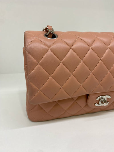 Chanel Classic Flap Salmon Lambskin Medium SHW - Microchipped