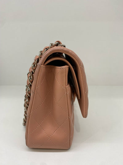 Chanel Classic Flap Salmon Lambskin Medium SHW - Microchipped