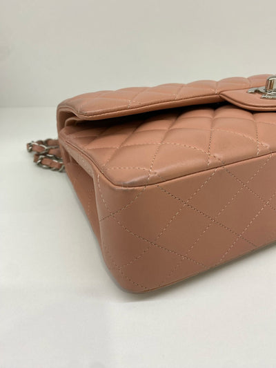 Chanel Classic Flap Salmon Lambskin Medium SHW - Microchipped