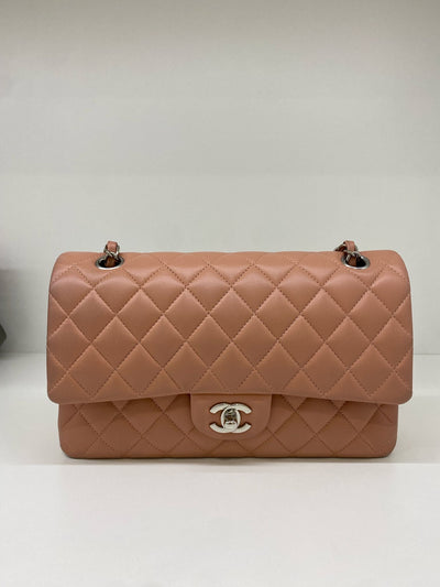 Chanel Classic Flap Salmon Lambskin Medium SHW - Microchipped
