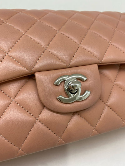 Chanel Classic Flap Salmon Lambskin Medium SHW - Microchipped