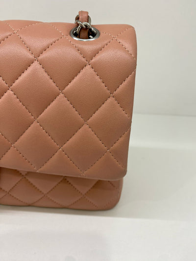 Chanel Classic Flap Salmon Lambskin Medium SHW - Microchipped