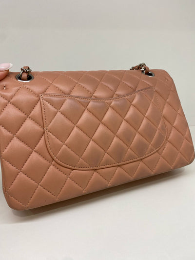 Chanel Classic Flap Salmon Lambskin Medium SHW - Microchipped