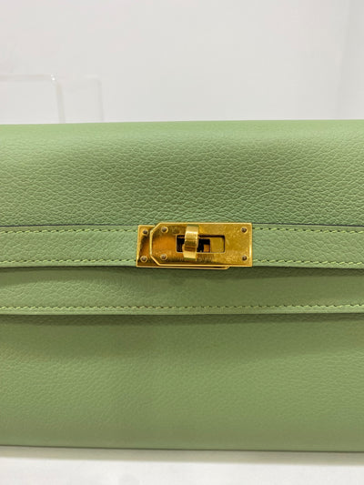 Hermes Kelly To Go Vert Criquet GHW