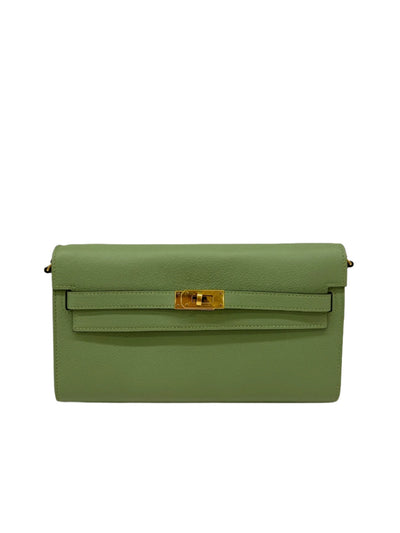 Hermes Kelly To Go Vert Criquet GHW