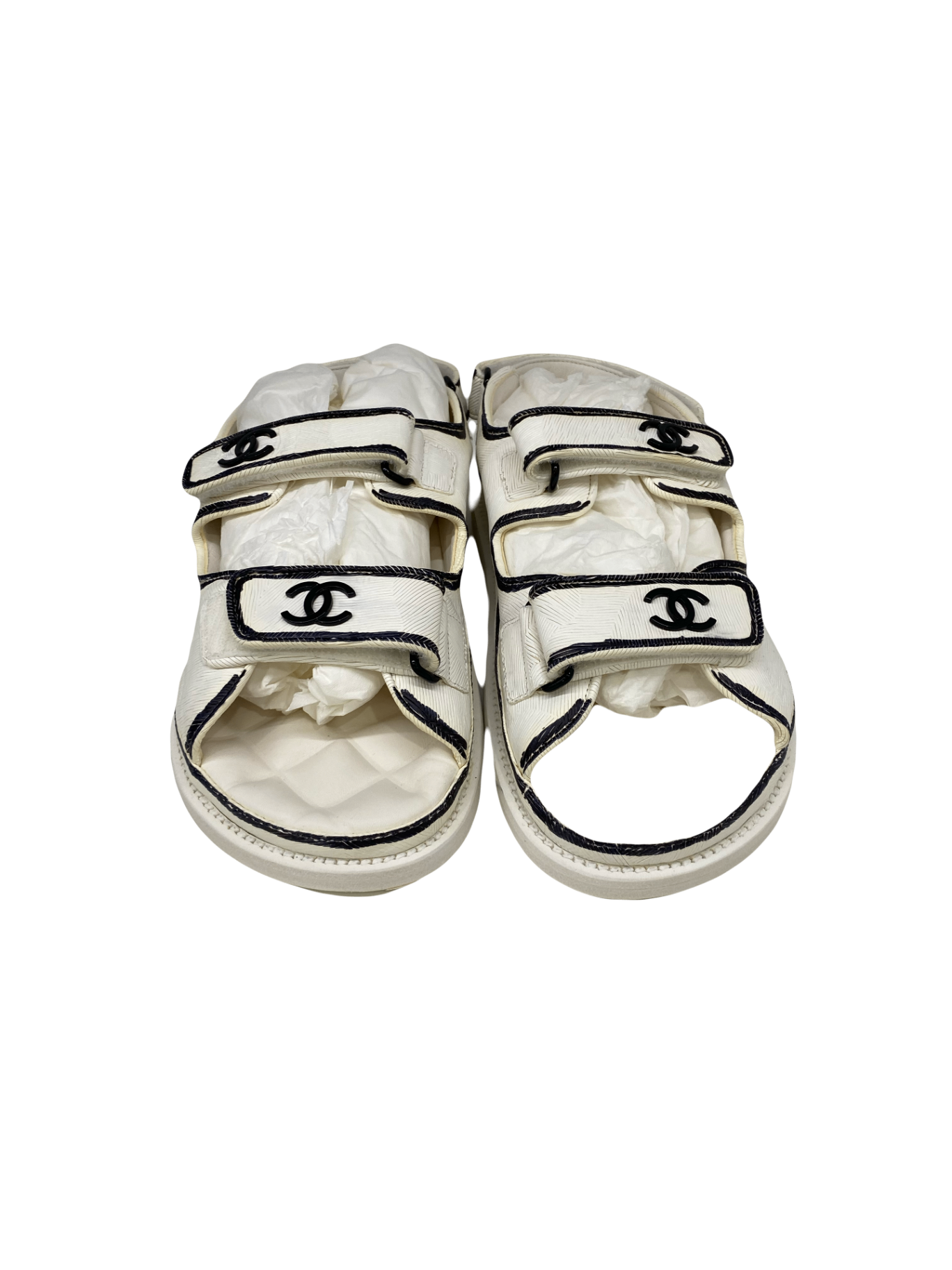 Chanel Sandals White with black accents