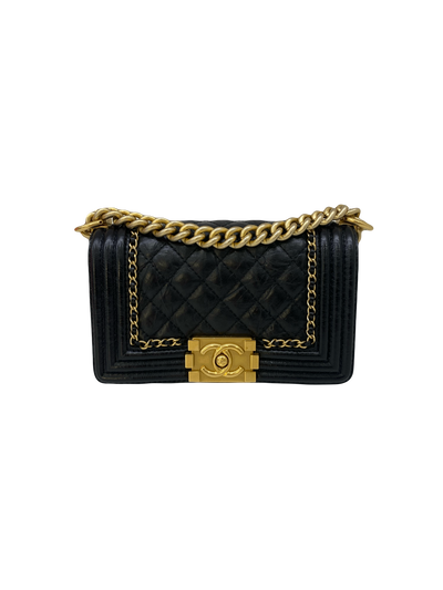 Chanel Handbag Black and Gold