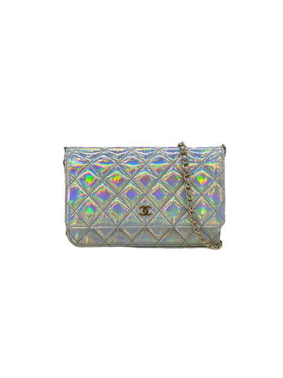 Chanel Clutch Bag Holographic Silver