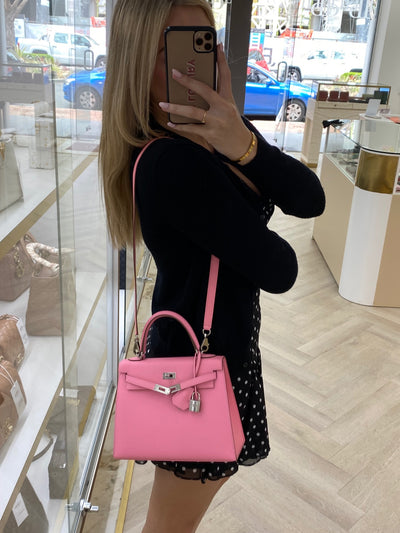 Hermes Kelly 25 Rose Confetti PHW