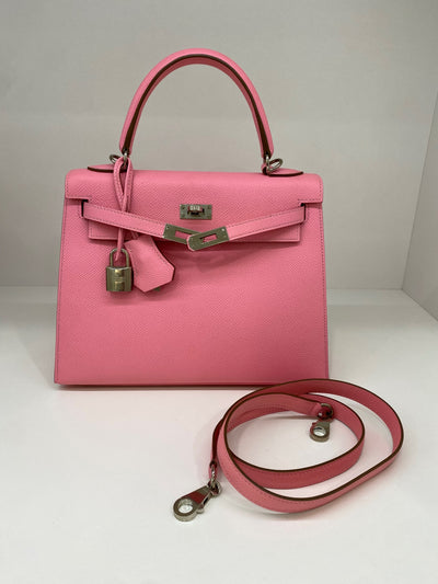 Hermes Kelly 25 Rose Confetti PHW