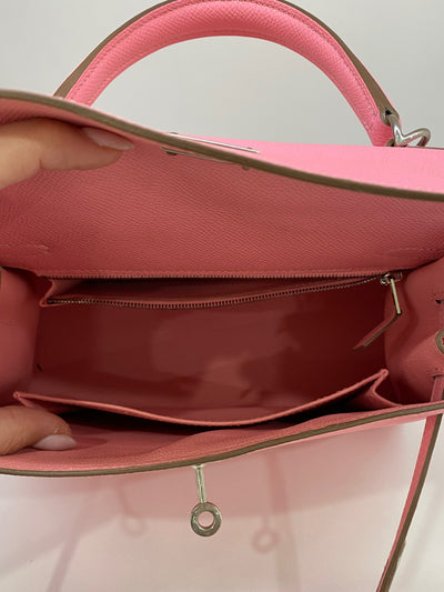 Hermes Kelly 25 Rose Confetti PHW