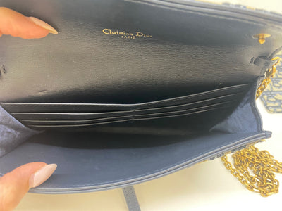 Dior Clutch Bag Beige and navy blue
