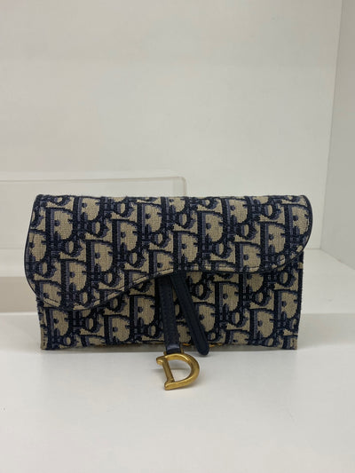 Dior Clutch Bag Beige and navy blue