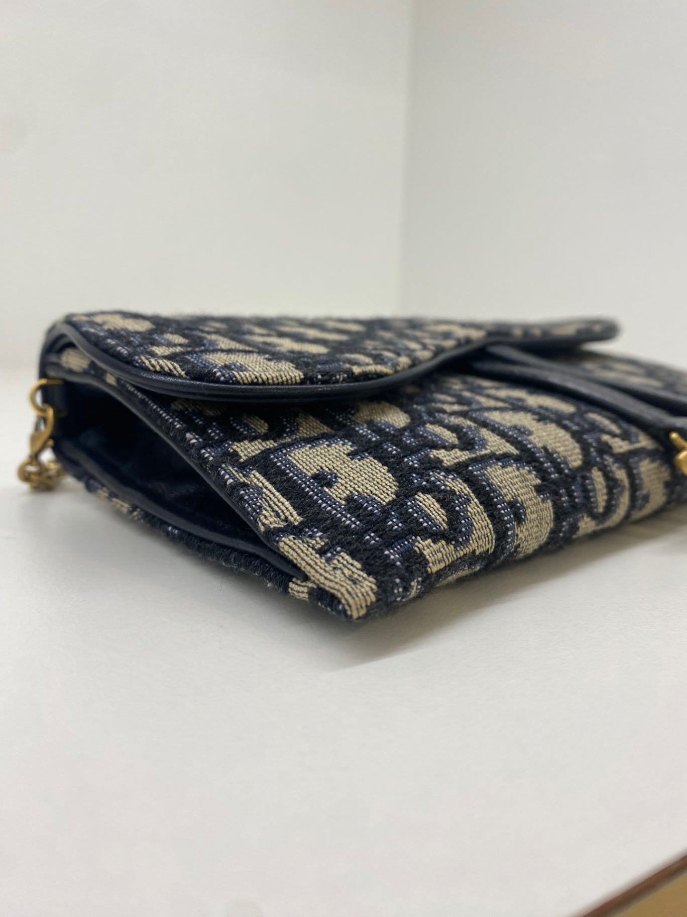 Dior Clutch Bag Beige and navy blue