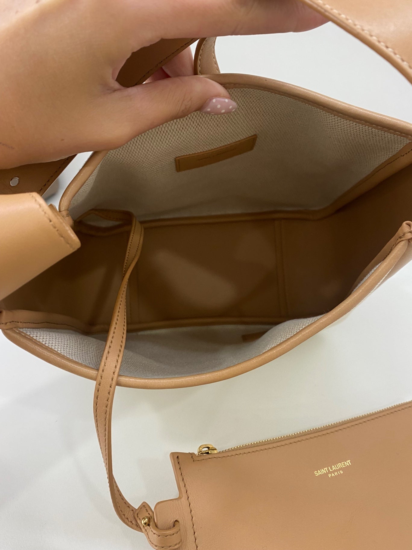 YSL (Saint Laurent) Handbag Beige and tan