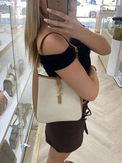YSL (Saint Laurent) Handbag Beige and tan