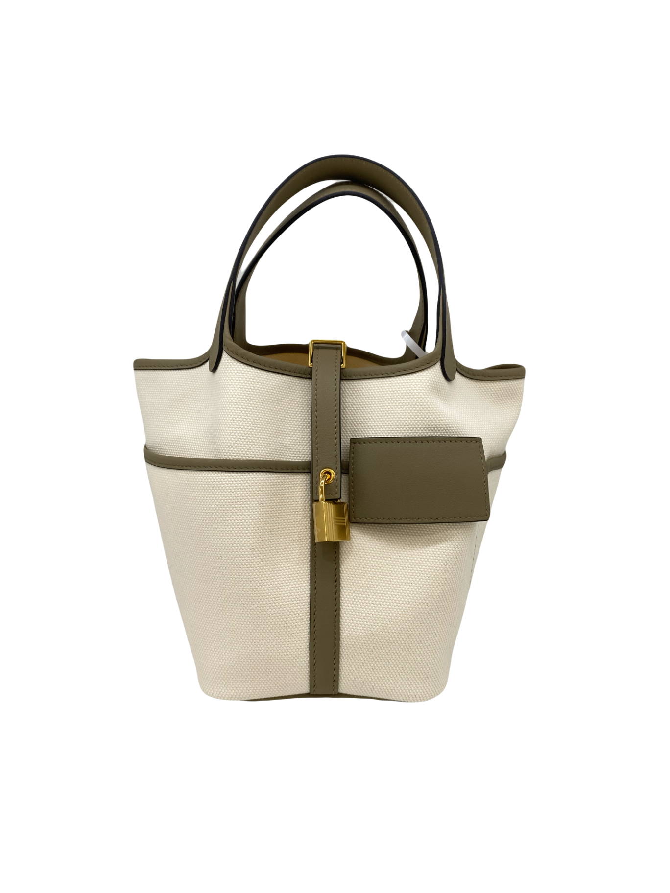 Unknown Handbag Beige and olive green