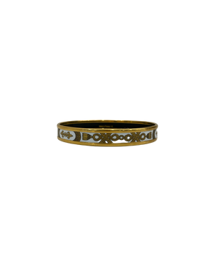 Hermes Extra Narrow Bangle Grand Apparat printed enamel