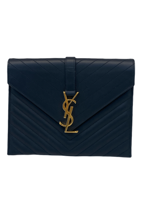 Saint Laurent Clutch Navy GHW