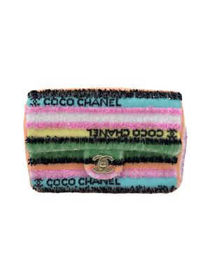 Chanel Mini Multi Coloured Sequin Striped COCO Flap