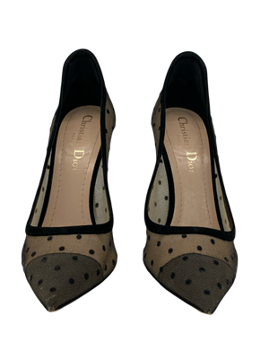Christian Dior Mesh Polka Dot Heels