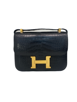 Hermès Constance 24 Noir Matte Alligator GHW