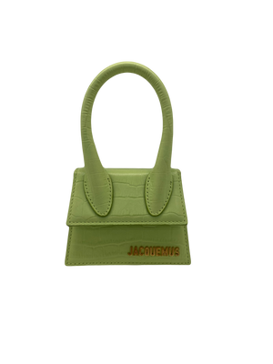 Jacquemus The Chiquito Mini Embossed Croc Green GHW
