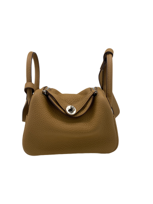 Hermes Mini Lindey Taurillon Clemence Biscuit PHW
