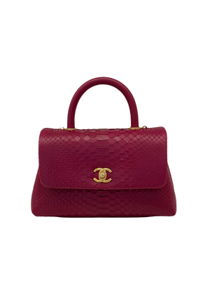 Chanel Coco Handle Small Burgundy Python GHW