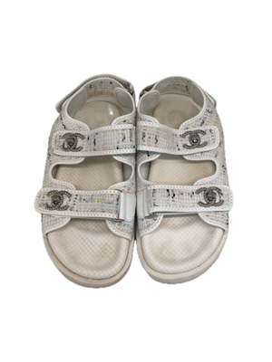 Chanel Dad Sandals White