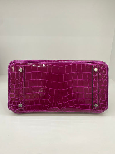 Hermes Birkin 30 Crocodile Niloticus Rose Pourpre PHW