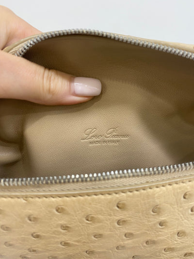 Loro Piana L19 Pouch Ostrich Beige SHW