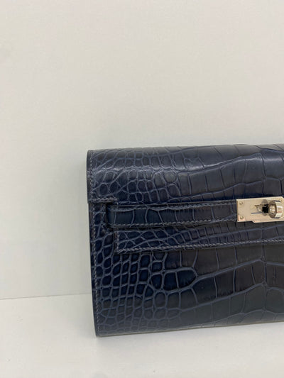 Hermes Kelly to go Alligator Blue Indigo PHW