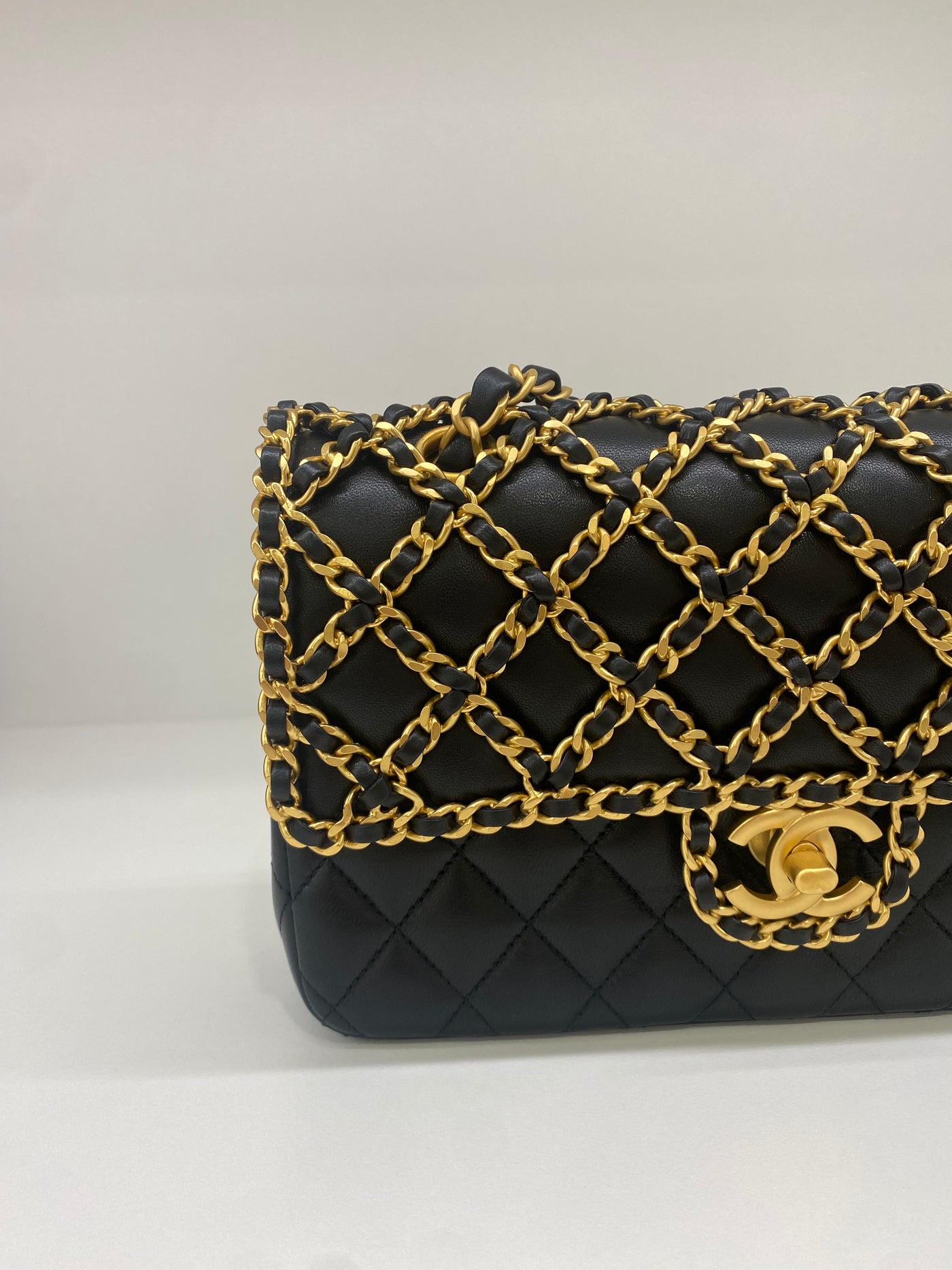 Chanel Woven Chain Classic Flap Exclusive Black GHW